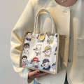 Carrying a linen handbag at work women's 2024 new fashionable lunch box bento bag ins canvas bag. 