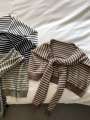 Black and white striped knitted shawl womens summer dress cardigan net infrared matching cloak air conditioning scarf top jacket. 