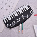 Music Notes Piano Keyboard Pencil Case Pen Bags Large Capacity Stationery Office. 