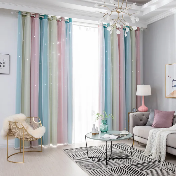Star%20Curtains%20Stars%20Blackout%20Curtains%20for%20Kids%20Girls%20Bedroom%20Living%20Room%20Colorful%20Double%20Layer%20Star%20Window%20Curtains,%202%20Panels%20(53Wx95L,Pink)%20-%20Image%205