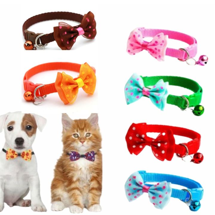 Puppy Cat Collar Bow Tie Necktie Pet Bowknot Bell Fashion Adjustable