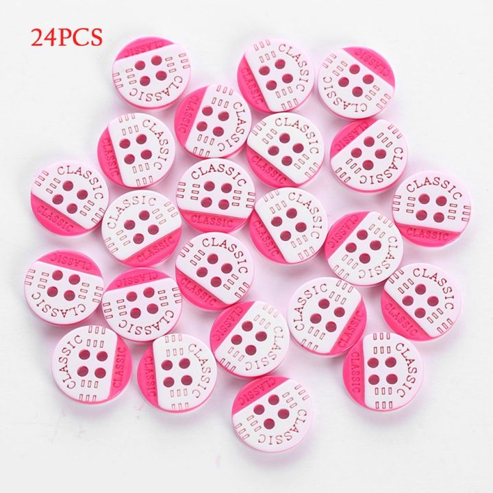 24PCS/Bag Candy Color Sewing Resin Buttons For Children Clothes Decorative 5