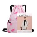 Summer Travel Backpack Children's Backpack Lightweight Waterproof Drawstring Bag Oxford Fabric Drawstring Bag Pink Bag Cute. 