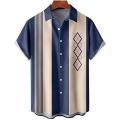 Foreign Trade Men's Lapel3dStriped Printed Shirt Men's Shirt AmazonebayForeign Trade Cross-Border Shirt. 