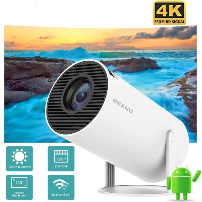 HY300 Smart Projector Android 11.0 MINI Portable 5G WIFI Home Cinema 720P for SAMSUNG Apple Outdoor 1080P 4K Movie HDMI