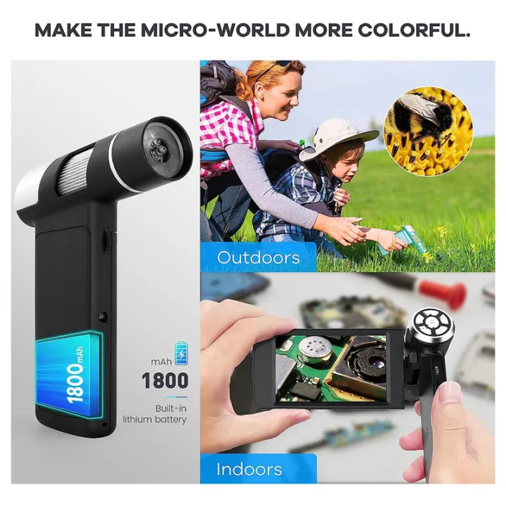 Handheld Digital Microscope Pocket Microscope with 4 Inch Screen ...