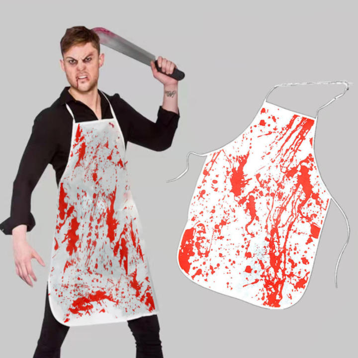 splattered Halloween apron Disturbing Decorative apron Novelty bib Bloody apron Printed Splattered apron Scary bib for BBQ