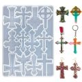 Holy cross Silicone Mold Silicone Cross Jewelry Resin Casting Mold Pendant Keychain Epoxy Mold Craft cross necklace pendant abrasive 12 link earrings bracelet silicone mold. 