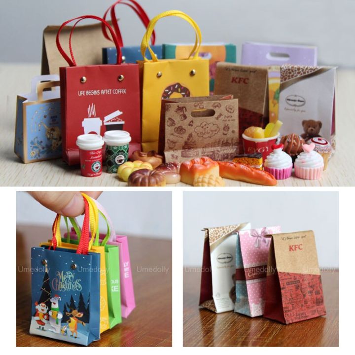 Scale Miniature Food Kraft Paper Bag for Blyth Barbies Bags Prertend Play Mini Kitchen Accessories