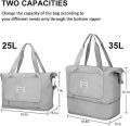 Large Capacity Folding Travel Bag Lightweight Waterproof Carry On Luggage Bags with Fixed Strap Dry and Wet Separation Foldable Travel Duffel Bag for Weekender Overnight Bag. 