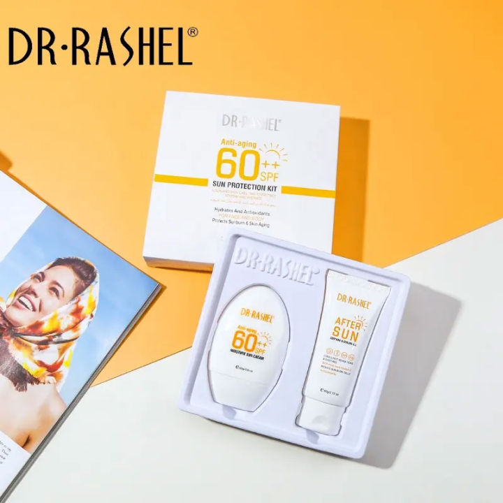 Dr. Rashel Anti-Aging 60++SPF Sun Protection Kit - Sun Cream & After Sun Cream Pack - Sunscreen