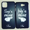 Customizable couple Back Sticker She's Mine & He's Mine 8262. 