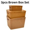 3 Size Multipurpose Storage Basket Set Plastic Storage Basket Cloth, Food, Phone Accessories Organizer Box Set. 