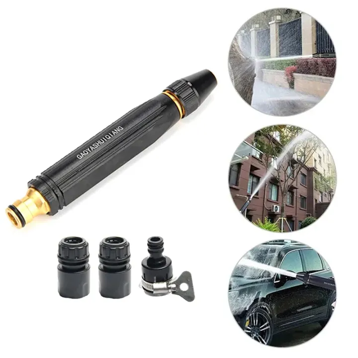High Pressure Spray Guns Garden Hose Sprinkler Metal Spray Foam Washing Car Hose Foam Nozzle Water Tool Throwing Watering