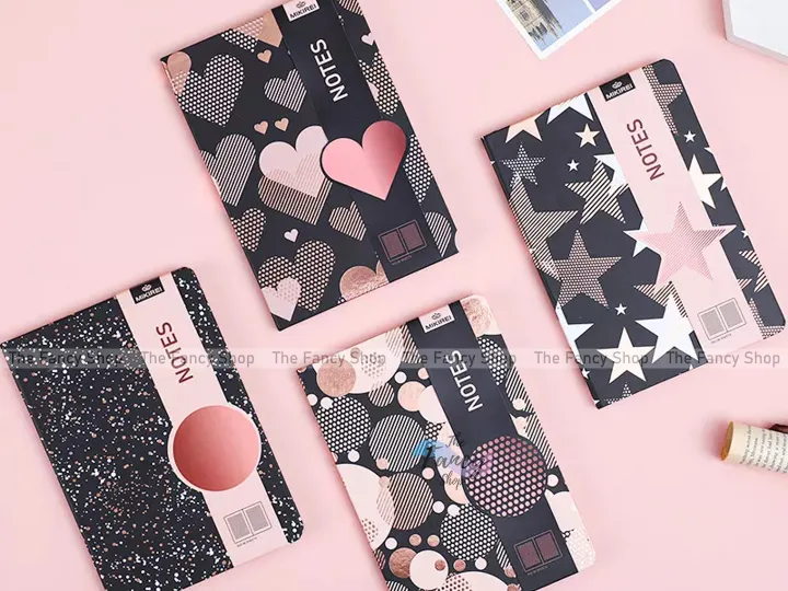 Mikirei%20A5%20Hardcover%20Fashion%20Notebook%20Autograph%20Diary%20for%20Girls%20Abstract%20Shapes%20Heart%20Star%20Circle%20Rose%20Gold%20Foil%20Black%20Pattern%20Design%20-%20Image%204