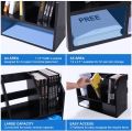 Desktop Bookshelf Wood Desk Organizer Shelf Bookcase with 5 Compartments Storage Shelves for Tabletop Books Holder Stand A4 A5 Paper File Mail Sorter Decor Display Rack in Home Office,Black. 