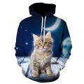 New Cute 3d Cat Hoodie Men's Women's Sweatshirt Harajuku Hooded Autumn Boys And Girls Animal White Streetwear Pullover. 
