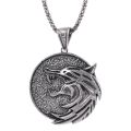 Vintage Gothic Fashion Witcher wizard Pendant Necklace Wolf Head Bird Shape Geralt Animal Collar Chain Punk Bijouteries For Men. 