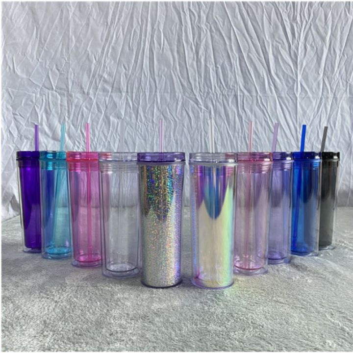 16oz%2019oz%20color%20chang%20cup%20double-layer%20plastic%20straw%20with%20cover%20acrylic%20straight%20cup%20travel%20water%20cup%20tumbler%20wedding%20gift%20-%20Image%204