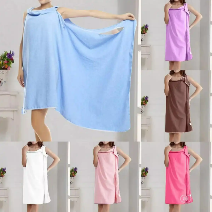 Styleys Fabric Bath TA Robe A Convenient Wearable Towel (Blue, Free Size)