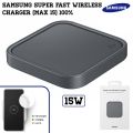 SAMSUNG 15W Wireless Charger Single, Cordless Super Fast Charging Pad for Galaxy Phones and Devices, USB C Cable Included. 