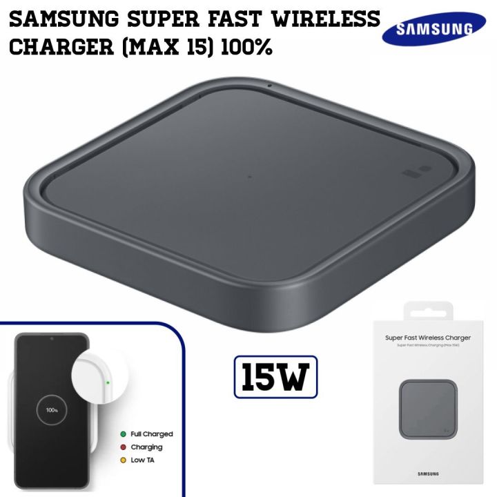 SAMSUNG 15W Wireless Charger Single, Cordless Super Fast Charging Pad for Galaxy Phones and Devices, USB C Cable Included