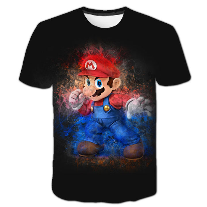 Super%20Mario%20Costume%20Boys'%20T-Shirt%20Summer%20T-Shirt%20Mario%20Brothers%20Fantasy%20Super%20Mario%20Boys'%20Cosplay%20T%20Shirt%20Fashion%20Sports%20Top%20-%20Image%202