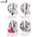 Monja 8ml Reflective Gem Cat Eye Magnetic Gel Cat Eye Laser Glitter Holographic Nail UV Gel Soak Off Varnish Nail Art Decorations. 