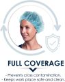 25PcsxDisposable Hair Covers for Nurses, Salons, Food Service - Disposable Surgical Caps/Hair Nets – Lightweight Medical Scrub Hats, Disposable Head Covers, Blue. 