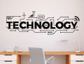 【Folio & Light】Technology Lettering Wall Decal Vinyl Sticker Science Education School Art Design Classroom Interior Wall Decoration Diy 3r06. 