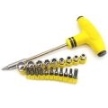24pcs T-Handle Socket Screwdriver Set Tool Kit T Tool Batch Head Ratchet Pawl Socket / Socket & Bits. 