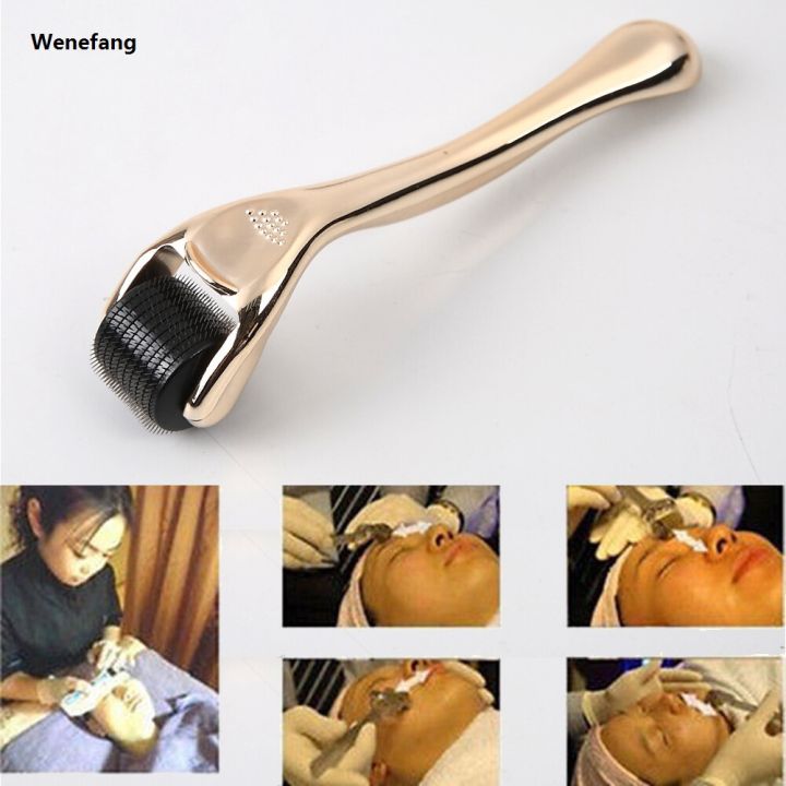 Wenefang 540 jarum Titanium Microneedle Derma Roller terapi kulit mikro Golden 0.25-2.5mm