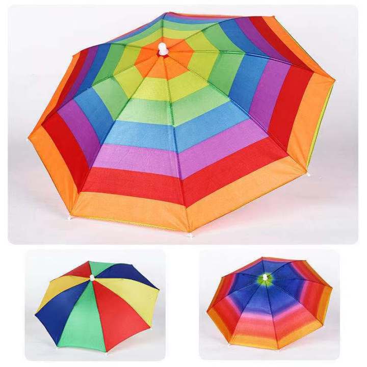 Head Cap Umbrella Wholesale 53cm Tea Picking Umbrella Cap Elastic Band Head Cap Umbrella Umbrella Cap Bucket Hat Wholesale and Retail