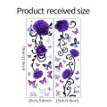 1pc Purple Rose Flowers Butterfly Bedroom Living Room TV Background Home Decor Wall Sticker Sticker. 