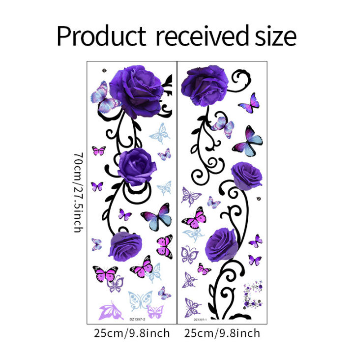 1pc%20Purple%20Rose%20Flowers%20Butterfly%20Bedroom%20Living%20Room%20TV%20Background%20Home%20Decor%20Wall%20Sticker%20Sticker%20-%20Image%206