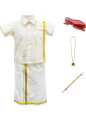 Kids Plain Traditional Shirt and Dhoti Set. 