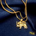 Gold plated 06MM Snake Rope Chain 18/24 Inch With Sri Lanka flag lion pendent. 