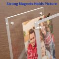 Double Sided Magnetic Horizontal Photo Frameless Acrylic Frame Desktop. 