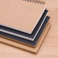 Creative Simple Kraft Paper Material Double Coil Ring Spiral Notebook Sketchbook Diary For Drawing Painting Paper Notepad. 