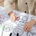 1 Roll Color Filling Graffiti Scroll/ DIY Children Sticky Drawing Paper/ Creative Early Educational Painting Toys. 