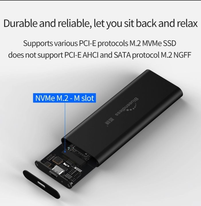 Blueendless%20Portable%20M.2%20Nvme%20Pcie%20Hard%20Disk%20Case%20Usb3.1%20Type-C%20M.2%20For%202260%202280%202242%20M-Key%20Hard%20Drive%20Caddy%20-%20Image%205