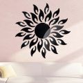 Wall Sticker Sunflower Shape Home Decor Acrylic Decorating 3D Mirror Background Ornaments for Living Room. 
