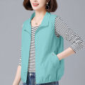 [ with Breathable Mesh ] Middle-Aged Mom Wear Spring and Summer Short Vest Women's Casual Western Style Waistcoat Outer Vest Vest. 