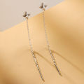 Long Wire Tassel Thread Chain Hanging Earings Cross Star Pendants Drop Earrings Jewelry For Women. 