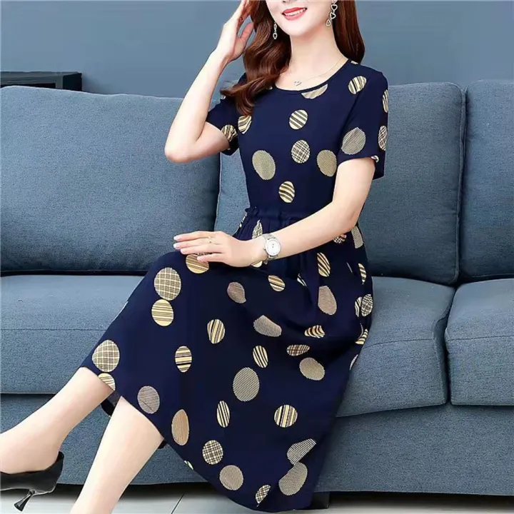 Yfashion%20Women%20Cotton%20Summer%20Short%20Sleeves%20Dress%20Elegant%20Stylish%20Printing%20Round%20Neck%20Midi%20Skirt%20Large%20Size%20Loose%20Casual%20Dress%20-%20Image%206