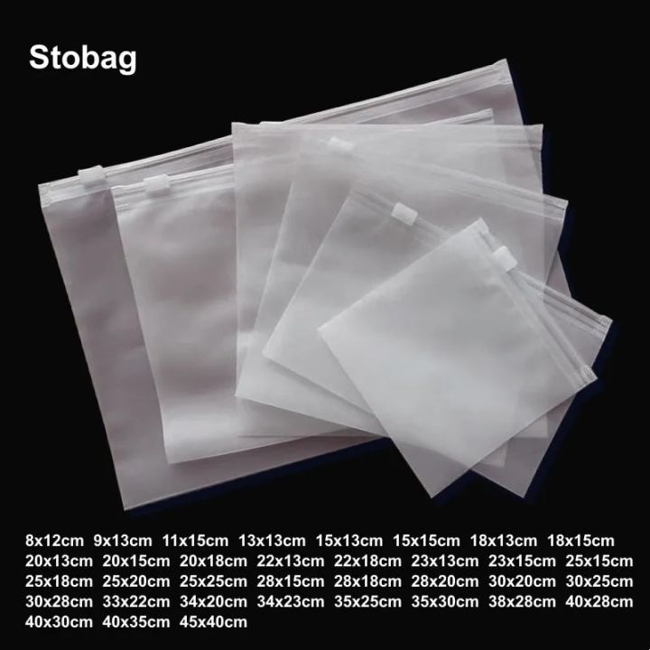 zip lock bags StoBag Matte Frosted Clothes Packaging Zipper Bags Pouches Ziplock Plastic Sealed Socks Shirts Storage Reusable Organizer PocketShipping Bags