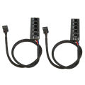 PC Fan Hub, PWM Fan Hub 2Pcs Durable 4 Pin for Computer. 