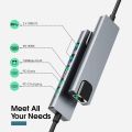 Smart Hubs 6 in 1 USB C Hub to RJ45 Ethernet 4K 60Hz Docking Station For Laptops Note Book USB 3.0 OTG Hub Splitter. 