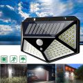 Solar Interaction Wall Lamp Solar Out Door Powered Motion Sensor Interaction Garden Wall 100 Led Lamp 3 Modes (Pack of 1). 