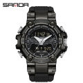 SANDA brand fashionable business sports timer waterproof digital quartz men's watch. 